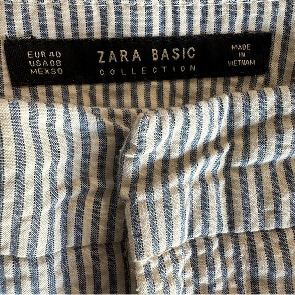 Zara Basic 100% cotton nautical blue and white jogger size 8 - Picture 3 of 5